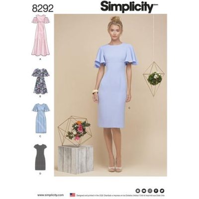 Mønster 8292-H5 Simplicity dame kjole Petite