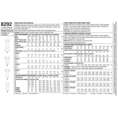 Mønster 8292-H5 Simplicity dame kjole Petite - Bilde 3