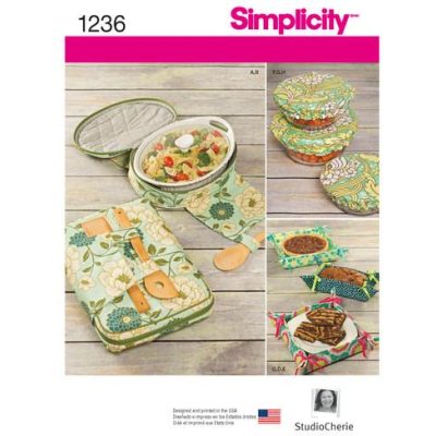 Mønster 1236-OS (KS) Simplicity grytebærere, gavekurver og bolledeksler