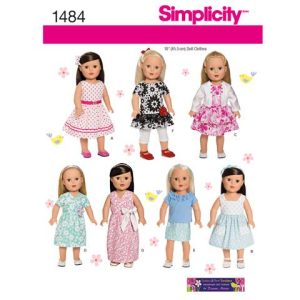 Mønster 1484-OS (KS) Simplicity 18 " dukke klær