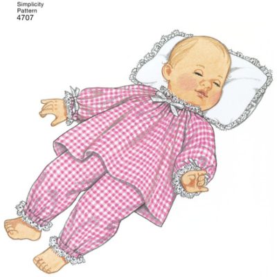 Mønster 4707-A (KS) Simplicity 1950-tallet Vintage Baby dukke klær - Bilde 8