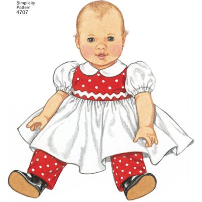 Mønster 4707-A (KS) Simplicity 1950-tallet Vintage Baby dukke klær - Bilde 6