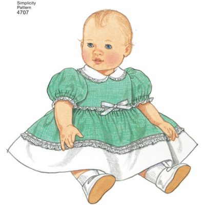 Mønster 4707-A (KS) Simplicity 1950-tallet Vintage Baby dukke klær - Bilde 4