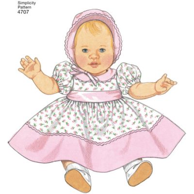 Mønster 4707-A (KS) Simplicity 1950-tallet Vintage Baby dukke klær - Bilde 2