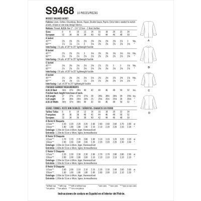 Mønster S9468-H5  Simplicity Dame uforet Jakke str. 32-40 - Bilde 10