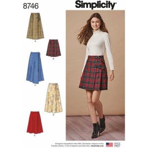 Mønster S8746-H5 Simplicity Dame omslagsskjørt 32-40