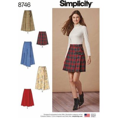 Mønster S8746-H5 Simplicity Dame omslagsskjørt 32-40