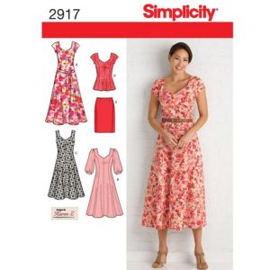 Mønster 2917-AA  Simplicity dame kjoler str.36-44