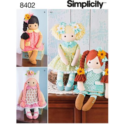 Mønster 8402-OS (KS) Simplicity 23 "fylte dukker med klær