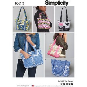 Mønster 8310-OS (KS) Simplicity vatterte poser i tre størrelser