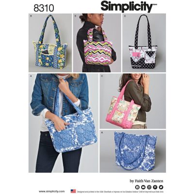 Mønster 8310-OS (KS) Simplicity vatterte poser i tre størrelser