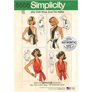 Mønster 5555-OS (DS) Simplicity Dame Vintage Jiffy Strikke Wrap og Tie Top