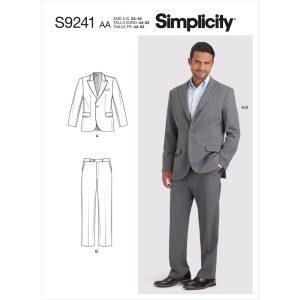 Mønster 9241-AA  Simplicity Herredress str.44-52