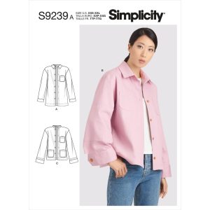 Mønster 9240-A (NS) Simplicity Dame og herre Raglan gensere (SS)