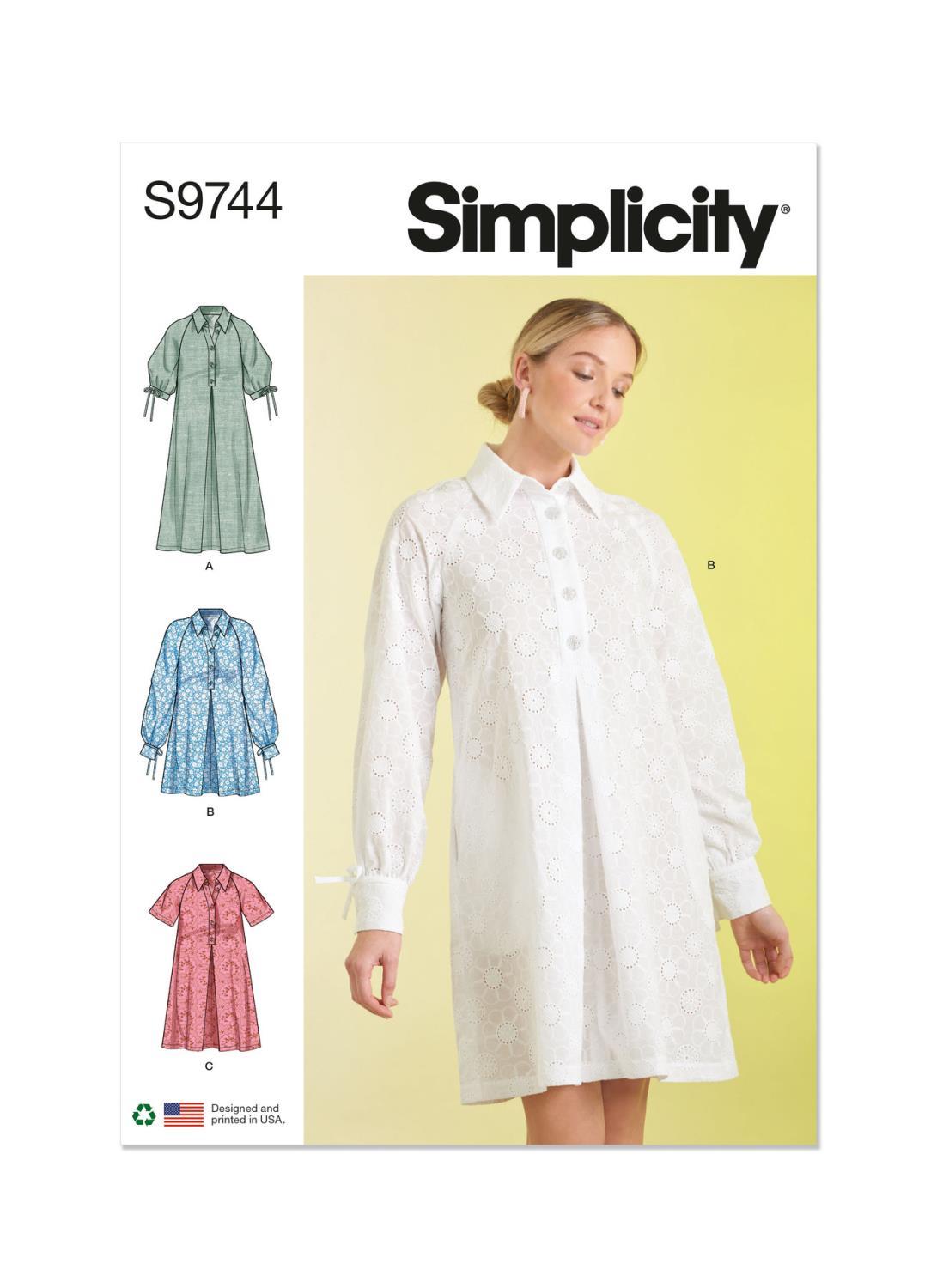Par Kan ignoreres klog Mønster S9744-Y5 Simplicity Dame kjoler (str.44-52) - Stoff Til Alt